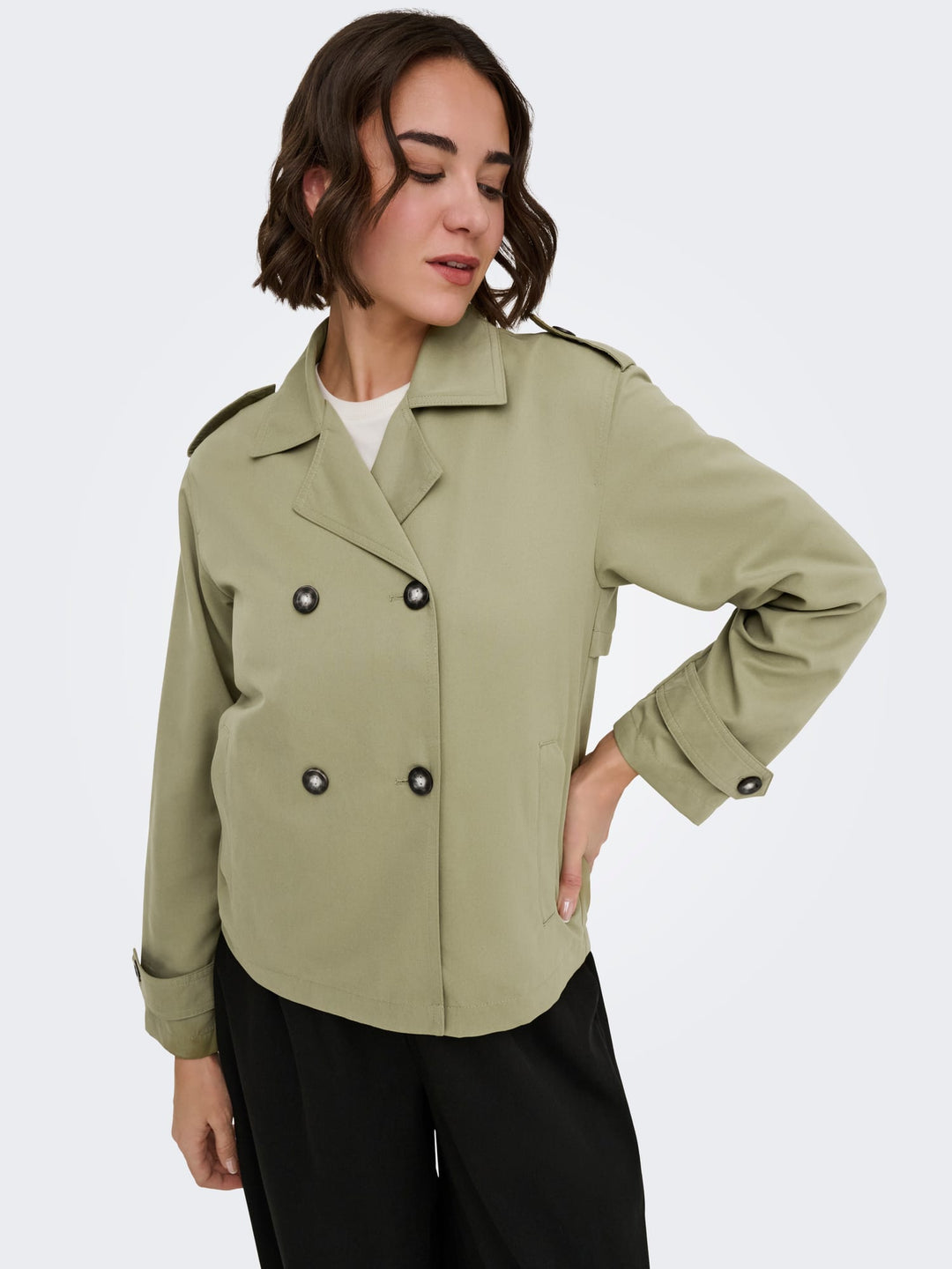 Only ONLHANNAH Short Life Trenchcoat army – dames