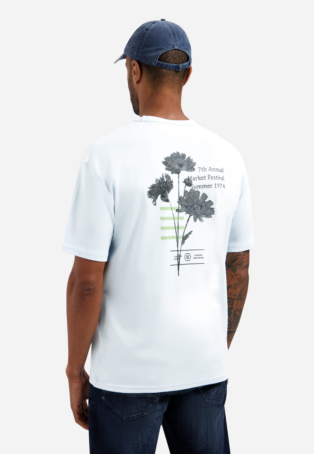 No Excess T-Shirt Crewneck lichtblauw – heren