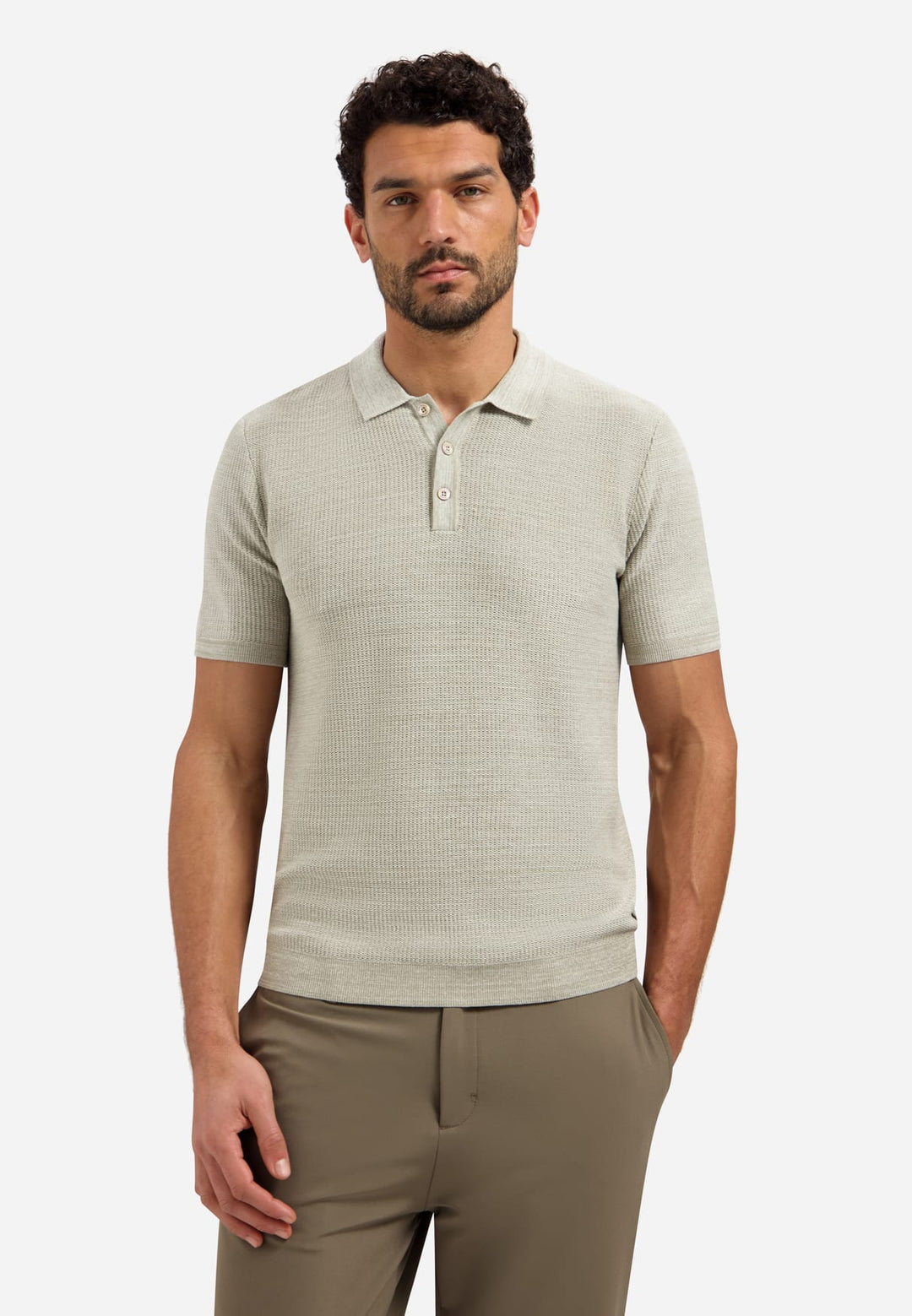 No Excess polo beige – heren korte mouw