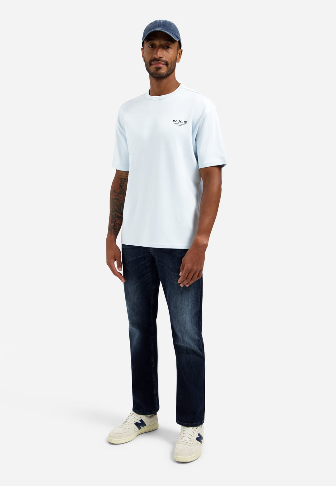 No Excess T-Shirt Crewneck lichtblauw – heren