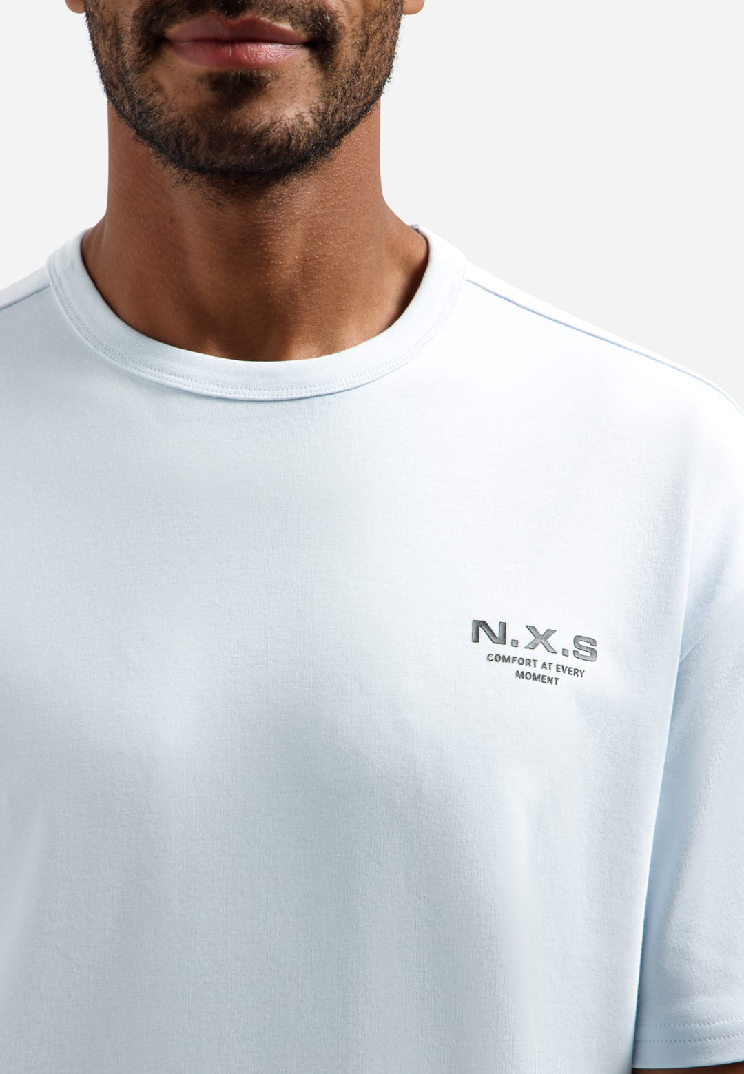 No Excess T-Shirt Crewneck lichtblauw – heren