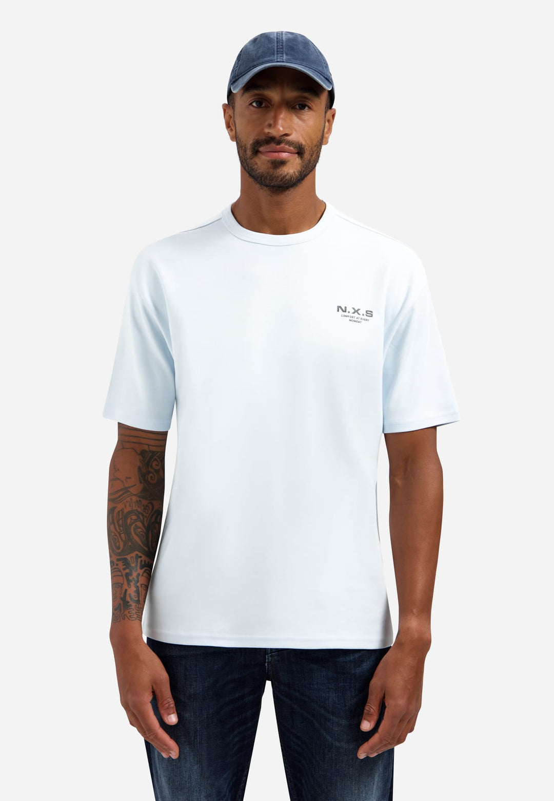 No Excess T-Shirt Crewneck lichtblauw – heren