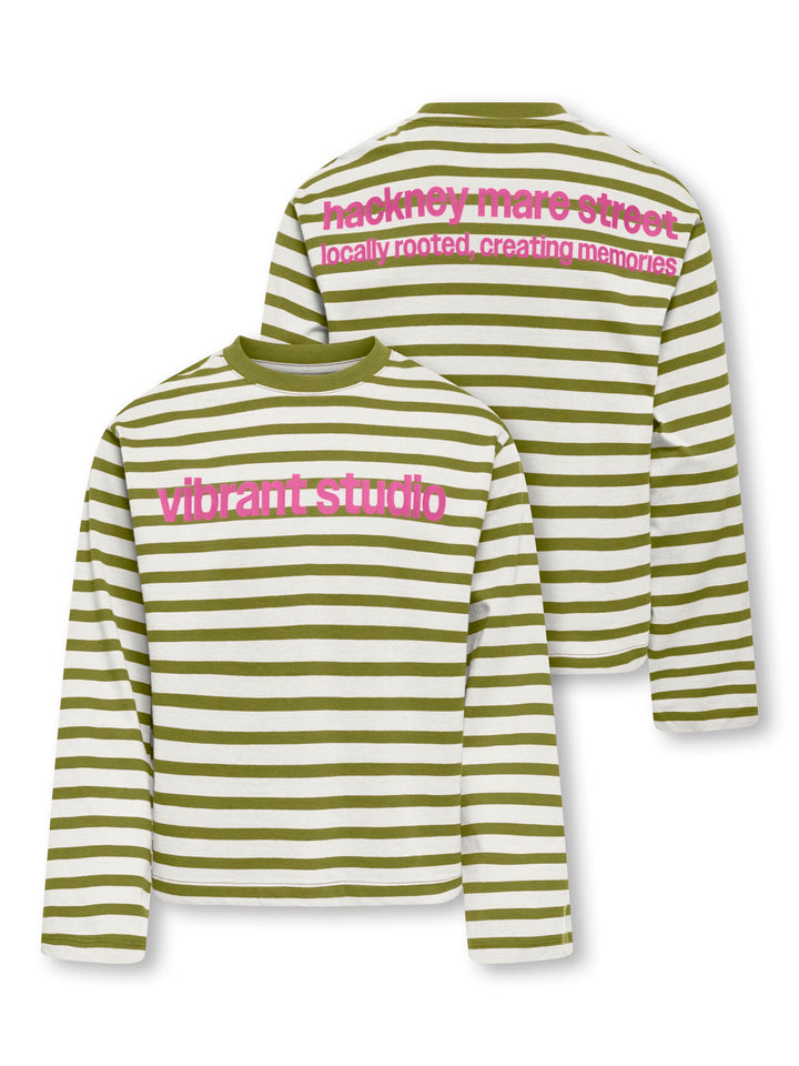 kids only KOGLIDA L/S STRIPE TOP JRS t-shirt l/m groen dessin