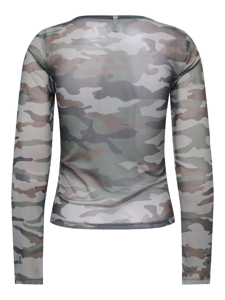 Only 15384102 Nox top l/m dames groen dessin