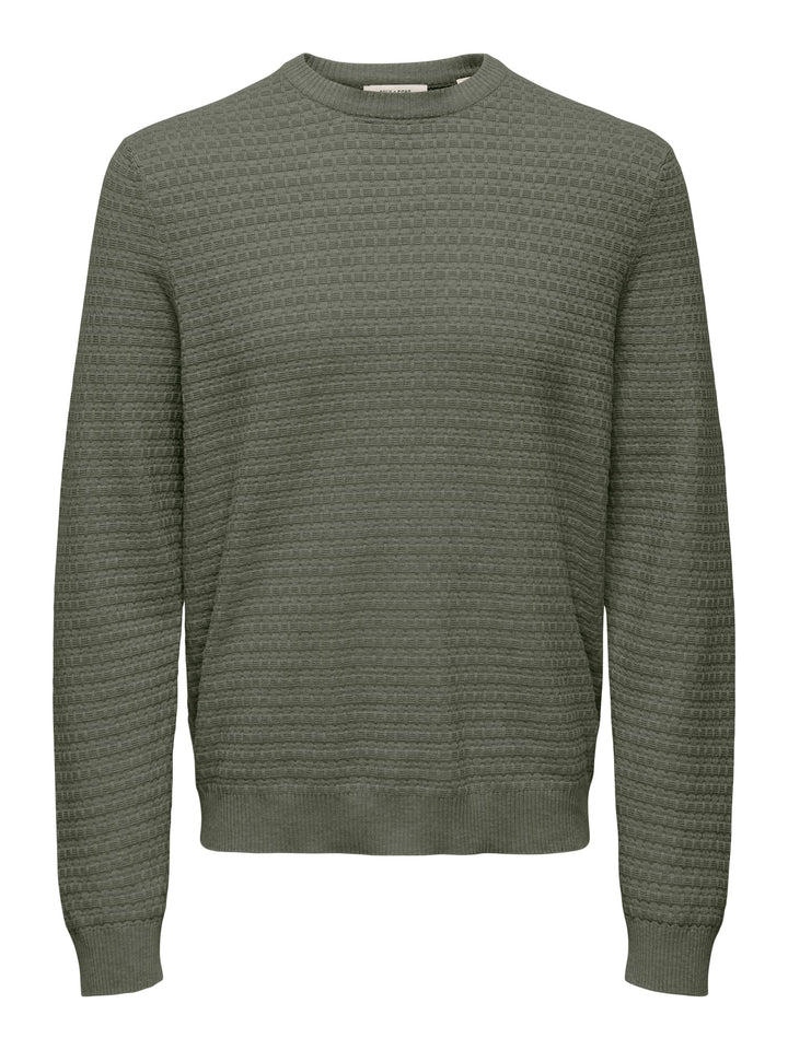 ONLY &amp; SONS 22038965 loui trui donkergroen – heren