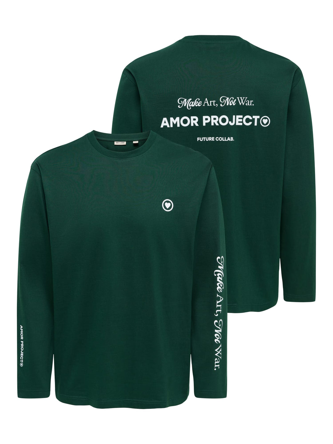 ONLY & SONS 22039981 Fred t-shirt l/m donkergroen – heren