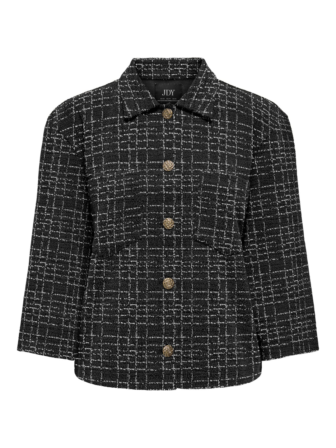 Jacqueline de Yong 15379847 Dorit gebreid vest zwart dessin
