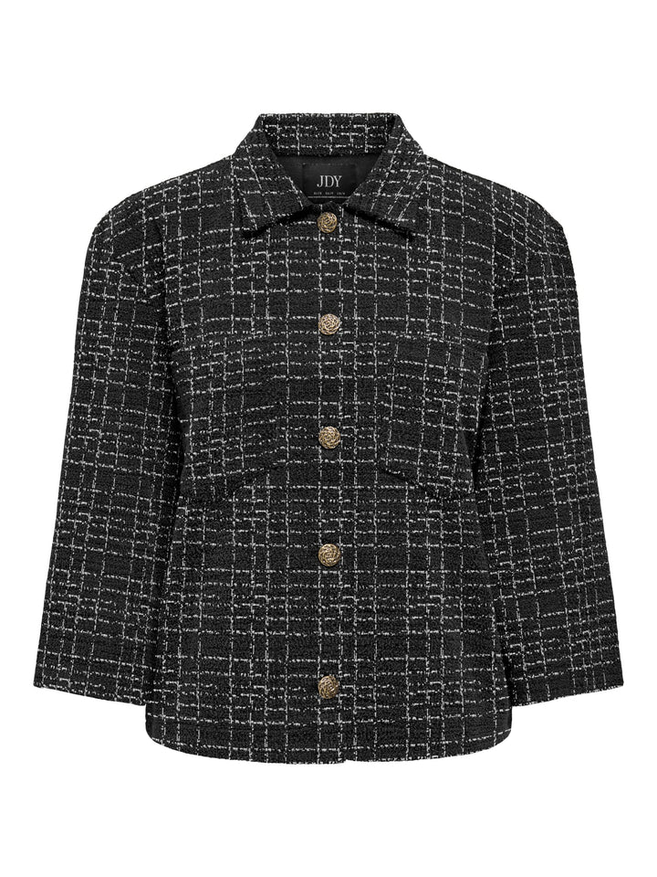 Jacqueline de Yong 15379847 Dorit gebreid vest zwart dessin
