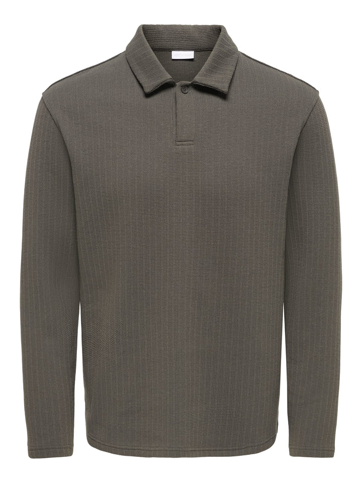 ONLY &amp; SONS 22039242 Trey polo l/m donkergroen – heren