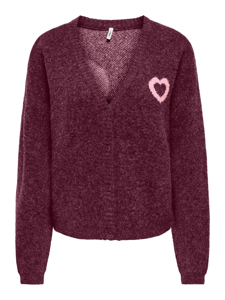 Only 15378335 lovie vest gebreid bordeaux – dames