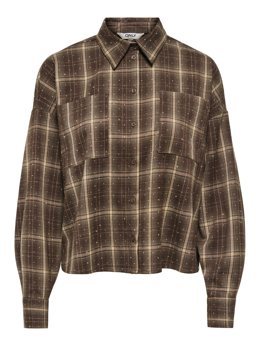 Only 15383362 Ilston blouse lange mouwen bruin dessin