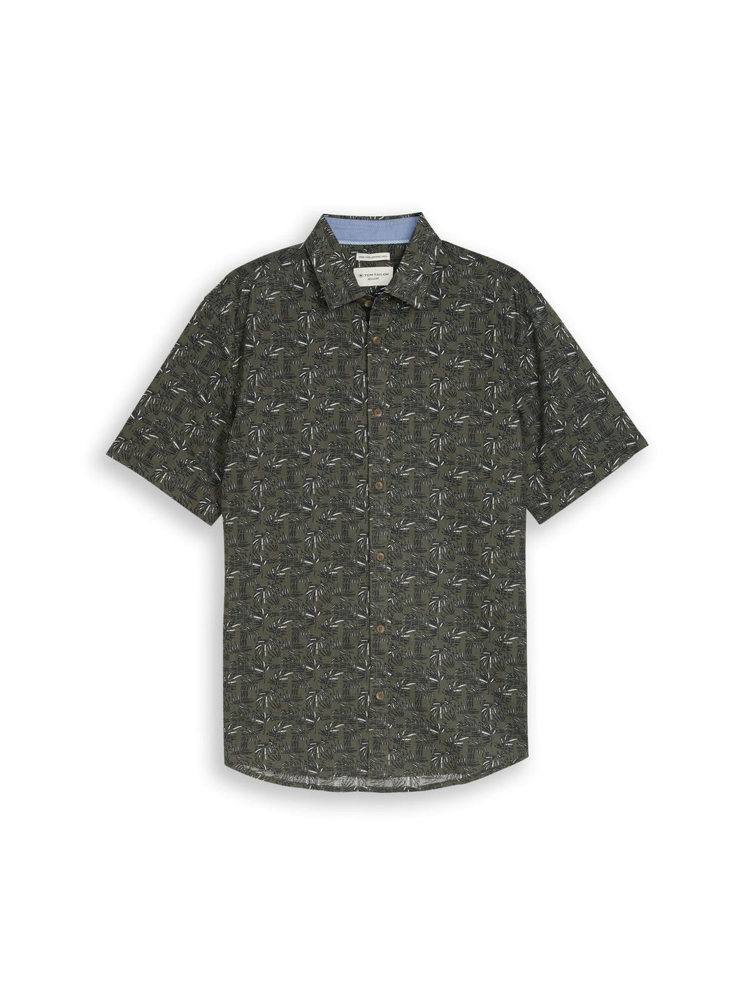 Tom Tailor 1049615 overhemd k/m heren groen dessin