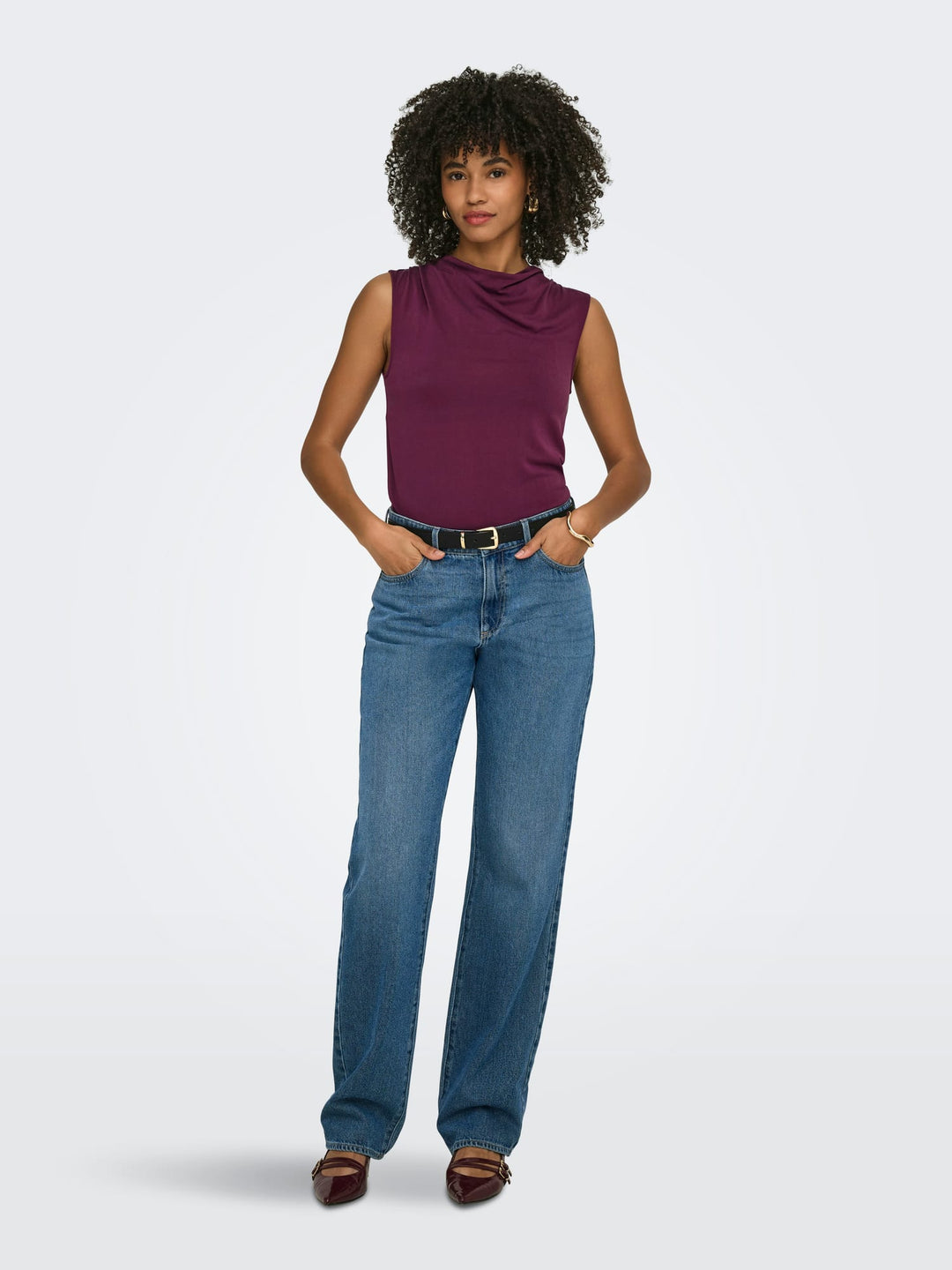 Only 15371575 hannah singlet aubergine – dames