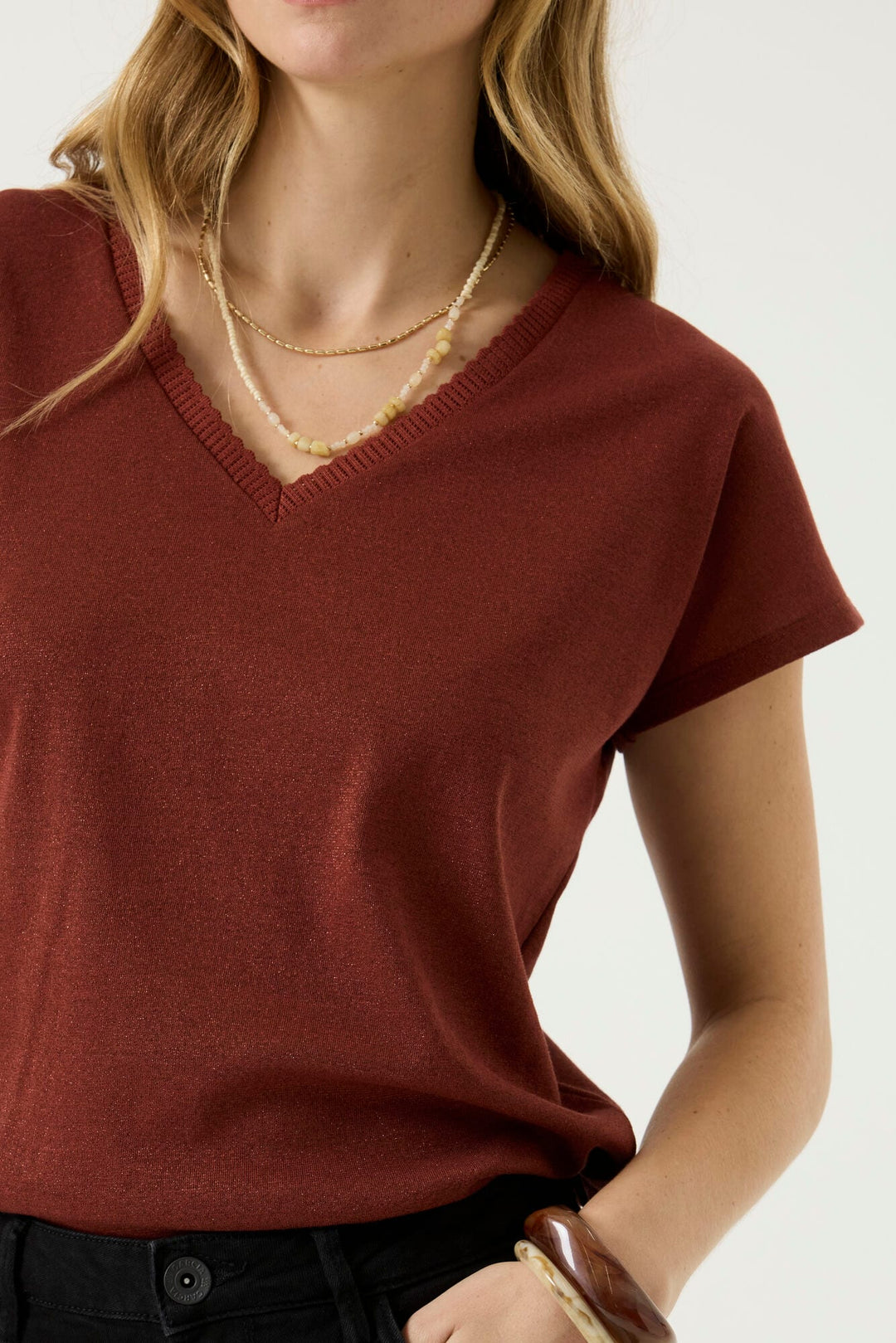 Garcia woman Z0016 t-shirt brique – dames