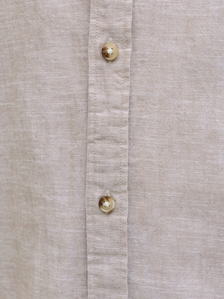 Jack & Jones overhemd k/m licht bruin – heren