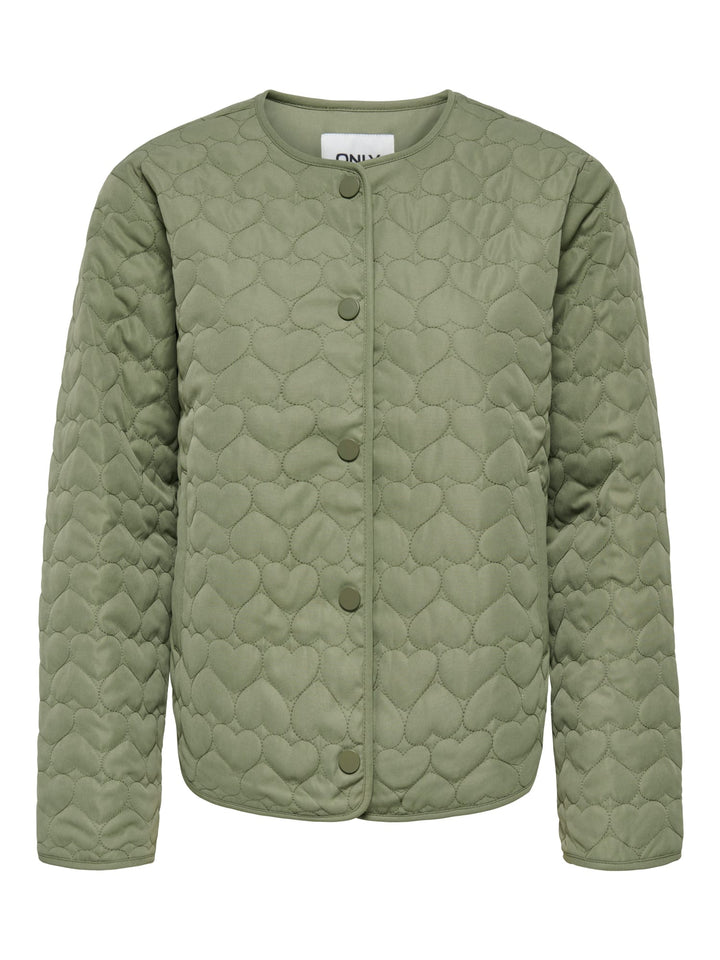Only 15366265 Heart steppjack dames olijf