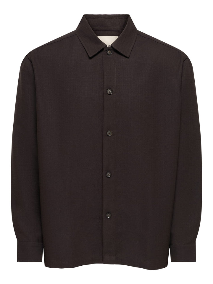 ONLY &amp; SONS 22040261 Hansi overhemd l/m bruin – heren