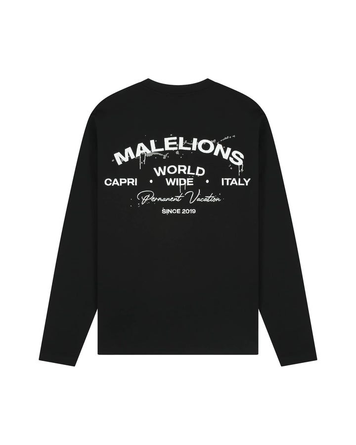 Malelions men MMB30026049 t-shirt l/m zwart – heren