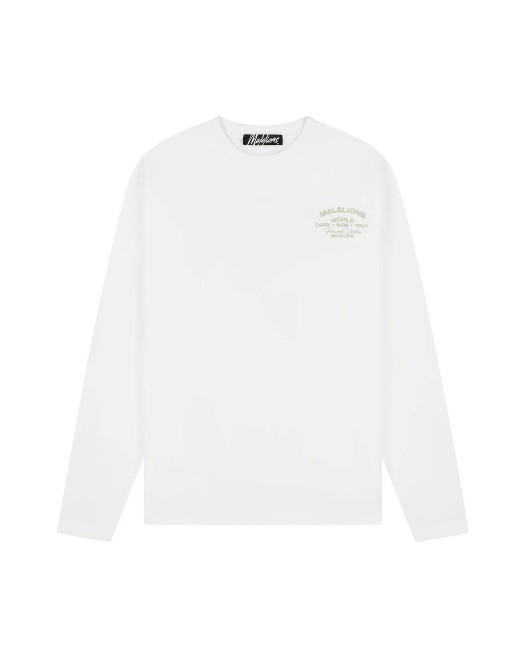 Malelions men Permanent Vacation longsleeve T-shirt – heren - Wit