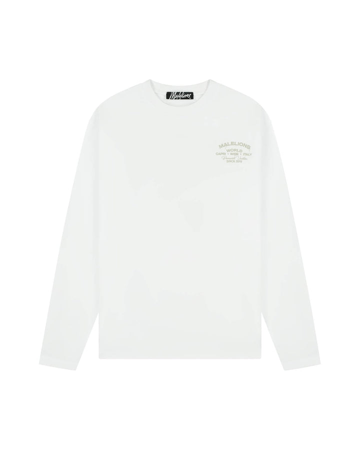 Malelions men Permanent Vacation longsleeve T-shirt – heren - Wit