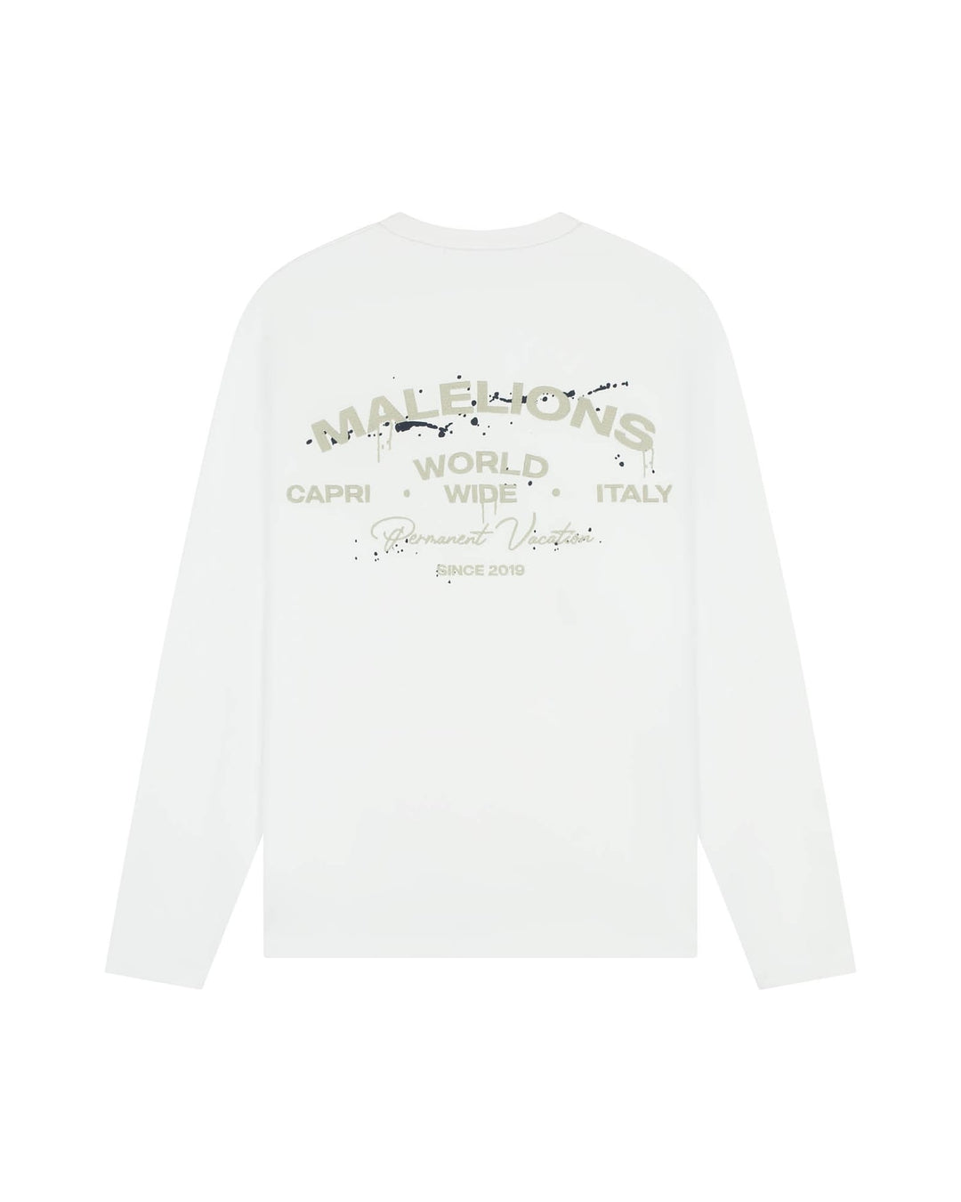 Malelions men Permanent Vacation longsleeve T-shirt – heren - Wit