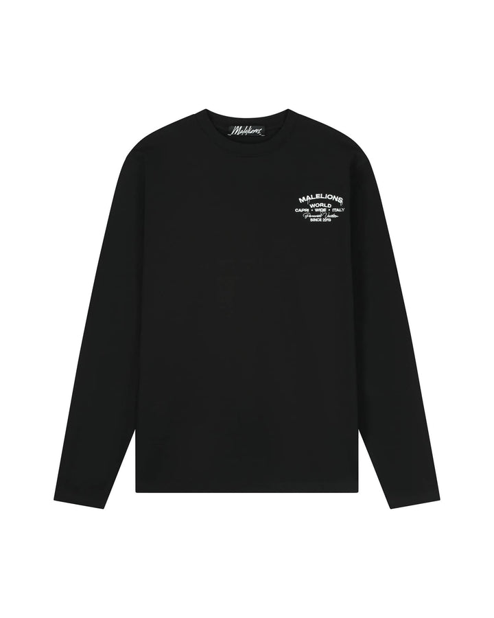 Malelions men Permanent Vacation longsleeve T-shirt – heren - Zwart