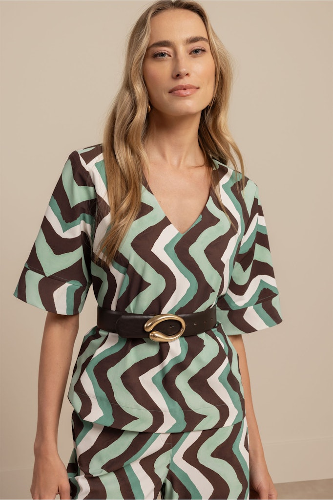 Studio Anneloes 13550 Chantou top dames - groen dessin