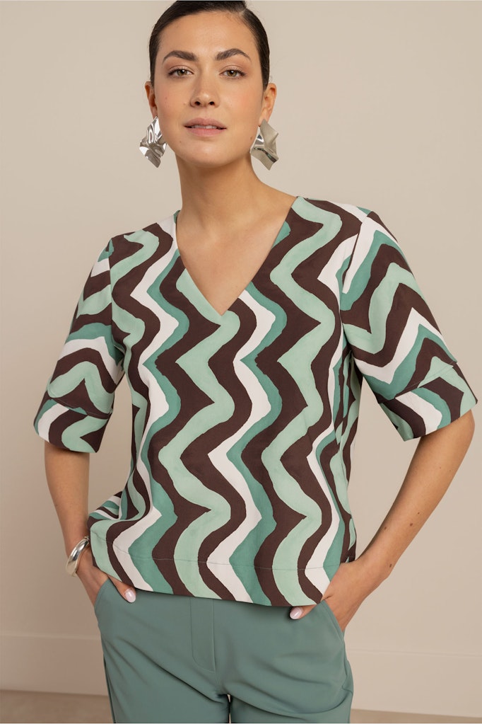 Studio Anneloes 13550 Chantou top dames - groen dessin
