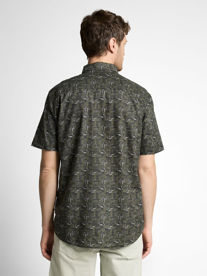 Tom Tailor 1049615 overhemd k/m heren groen dessin
