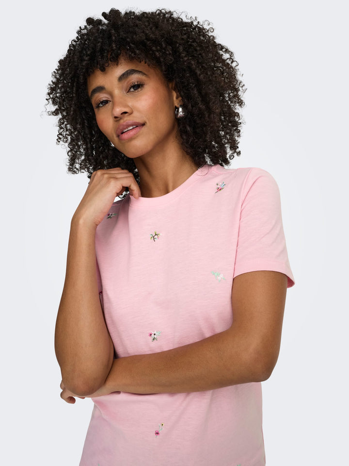 Only Ketty t-shirt roze – dames