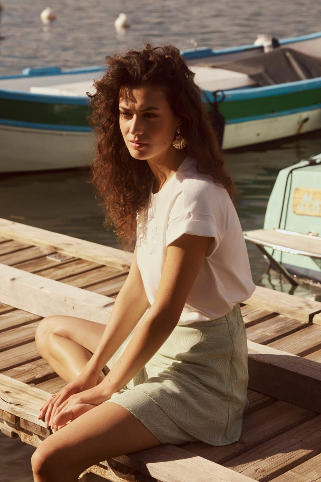 Lofty Manner RD06 Ches T-shirt – dames - Off-white