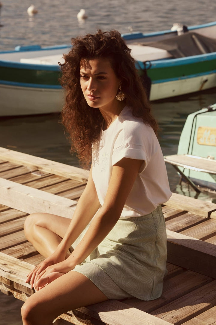 Lofty Manner RD06 Ches T-shirt – dames - Off-white