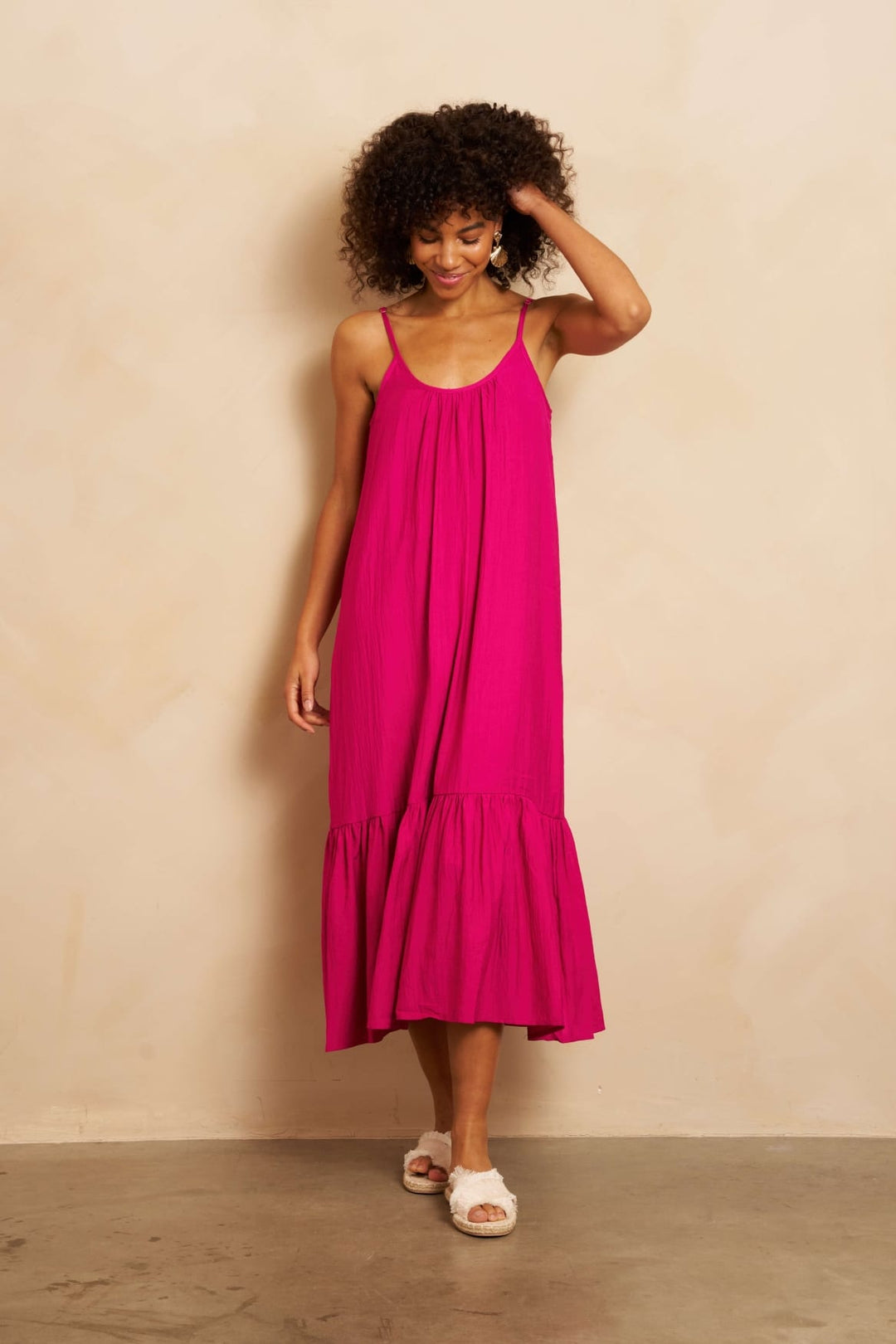 Lofty Manner Dress Esmee – fuchsia maxi jurk dames