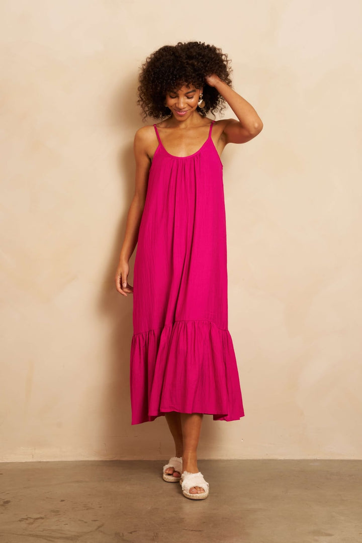 Lofty Manner Dress Esmee – fuchsia maxi jurk dames