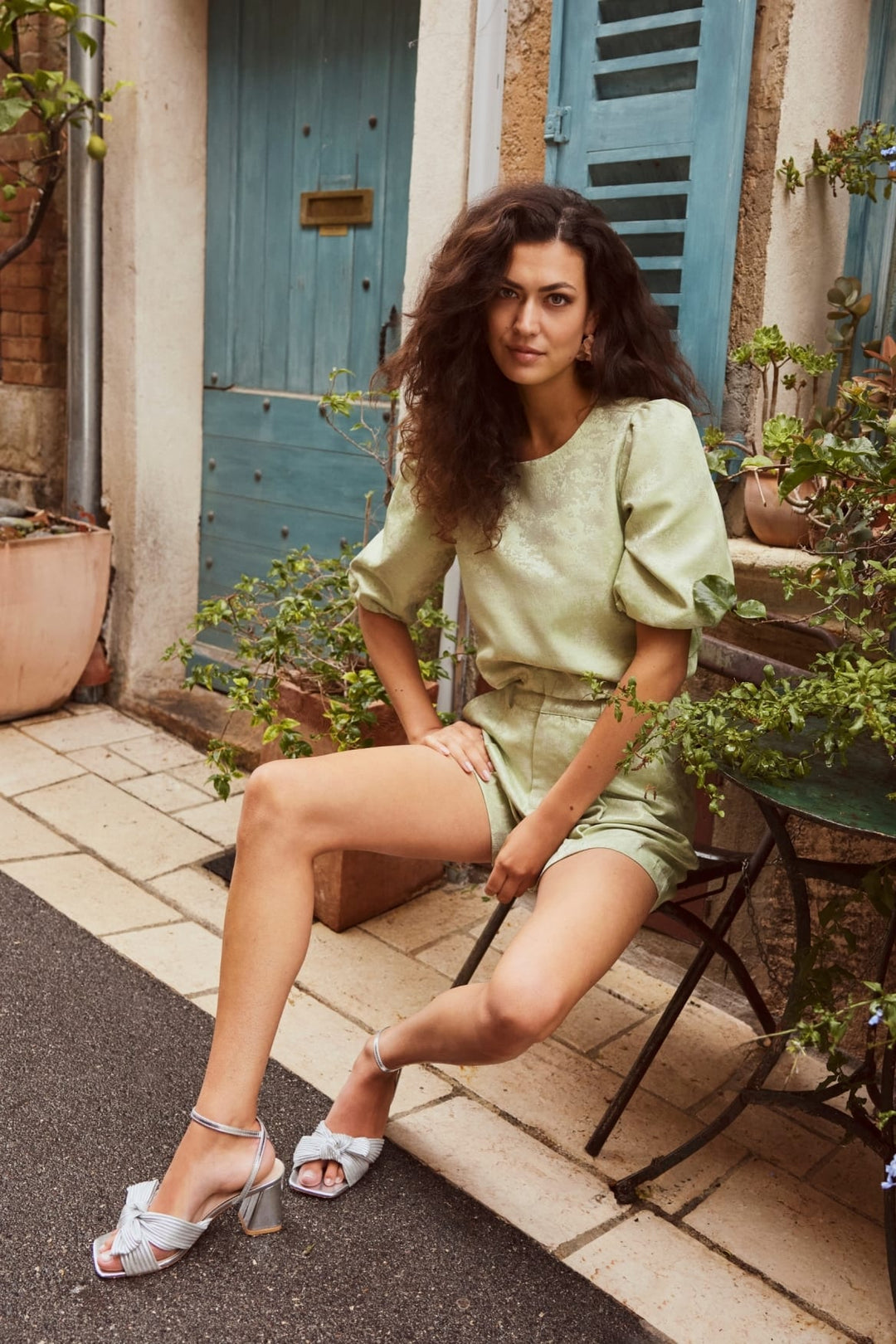 Lofty Manner Short Raisa - dames short groen dessin