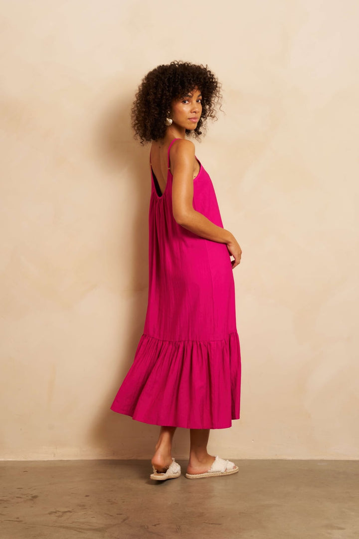 Lofty Manner Dress Esmee – fuchsia maxi jurk dames