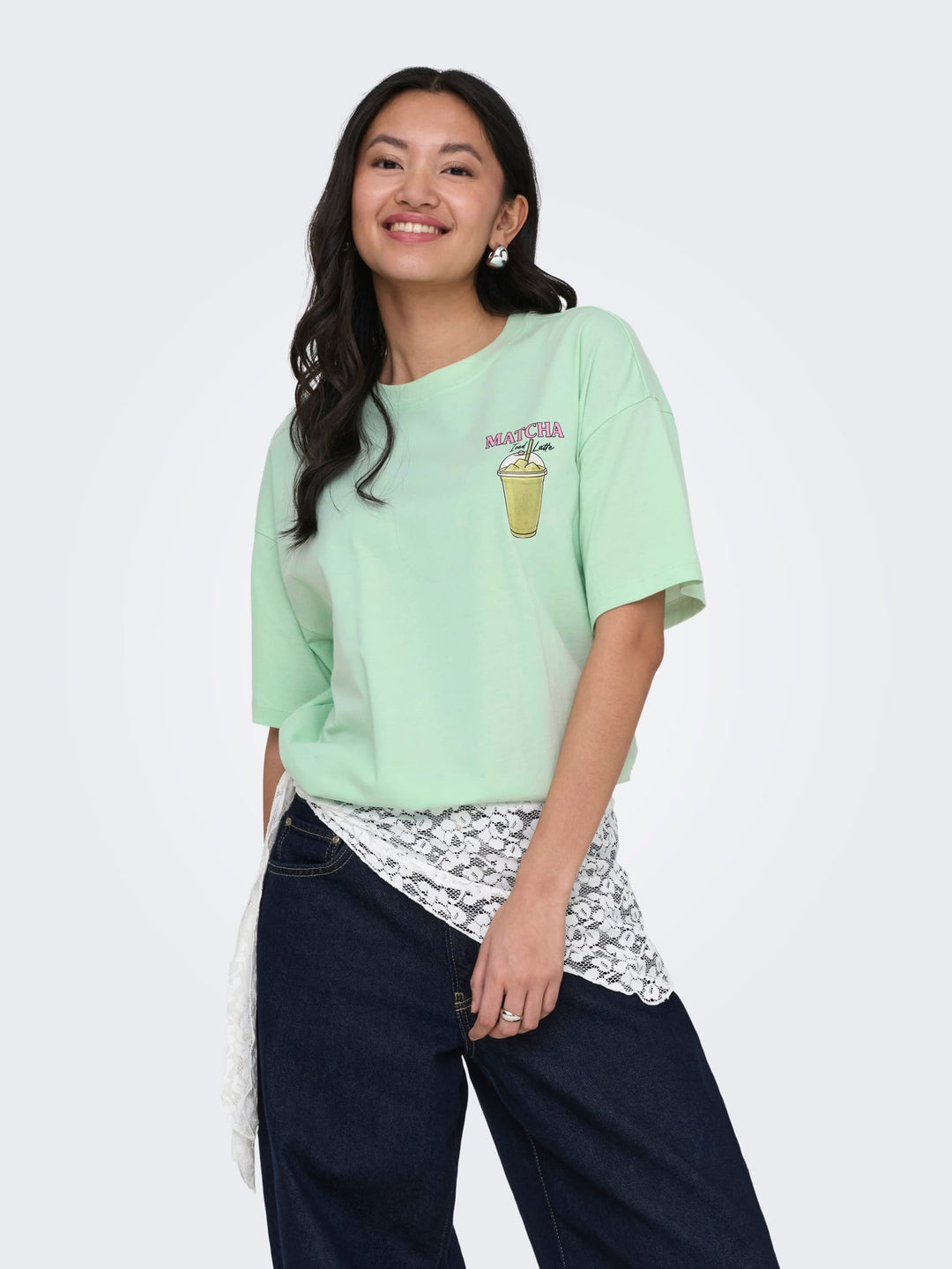 Only 15374990 Rita t-shirt k/m dames mint