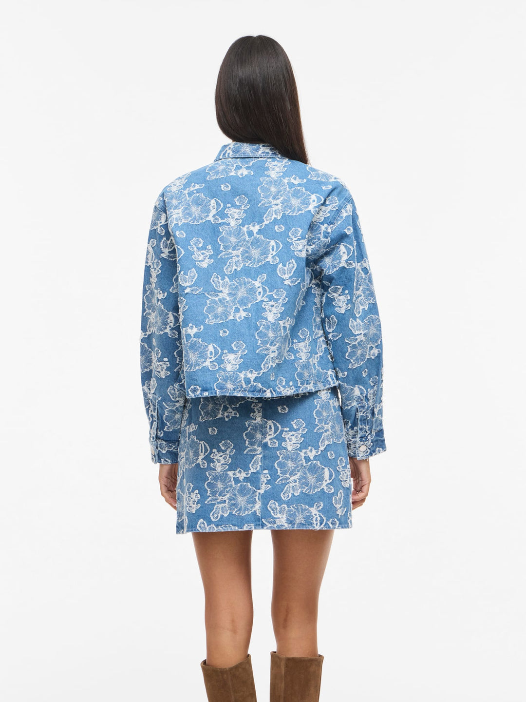 Vila Ianais denim jack blauw dessin – dames