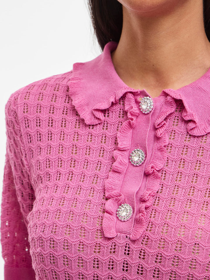 Vila 14115092 nora fuchsia polo k/m dames