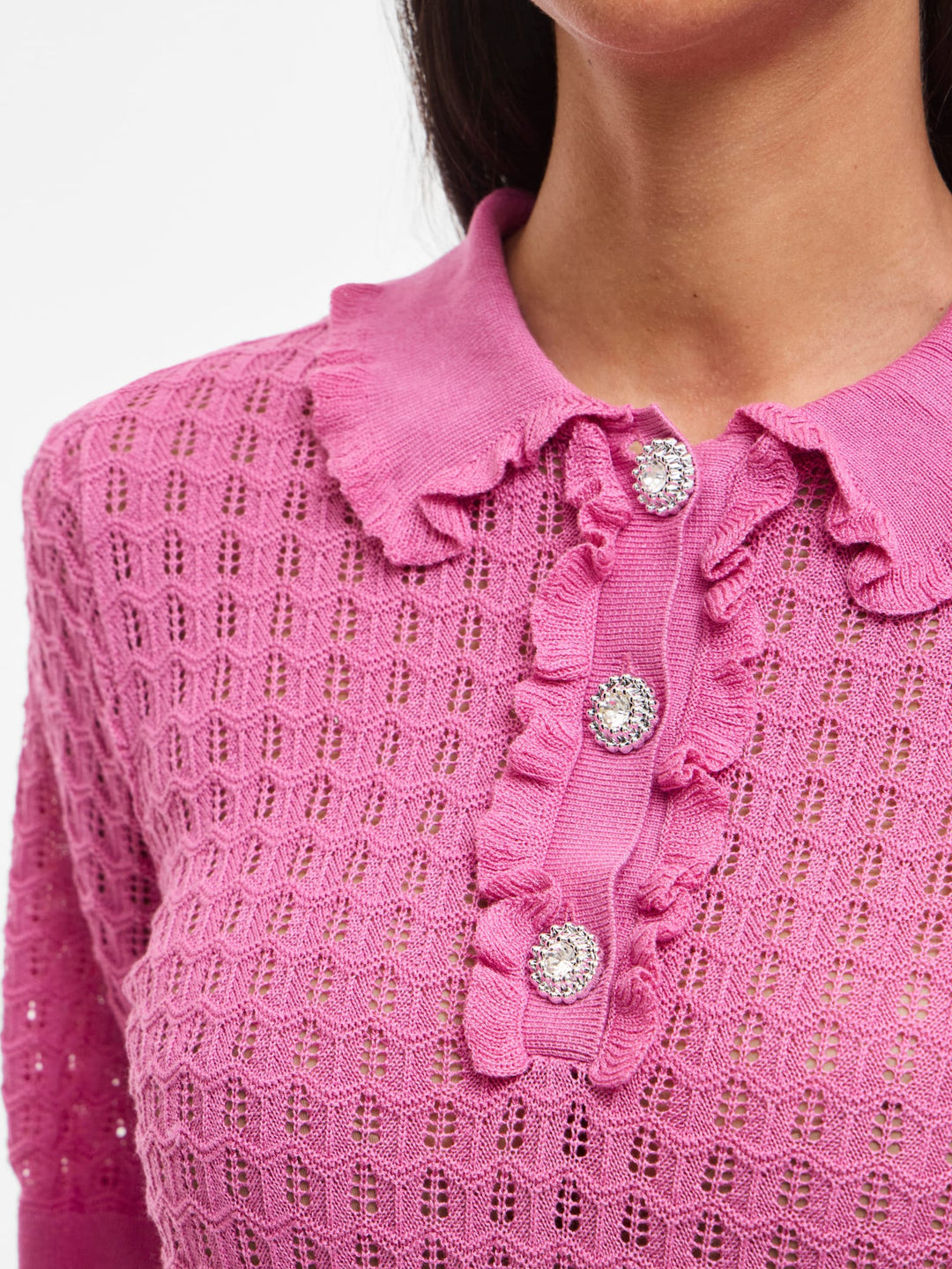 Vila 14115092 nora polo k/m dames fuchsia