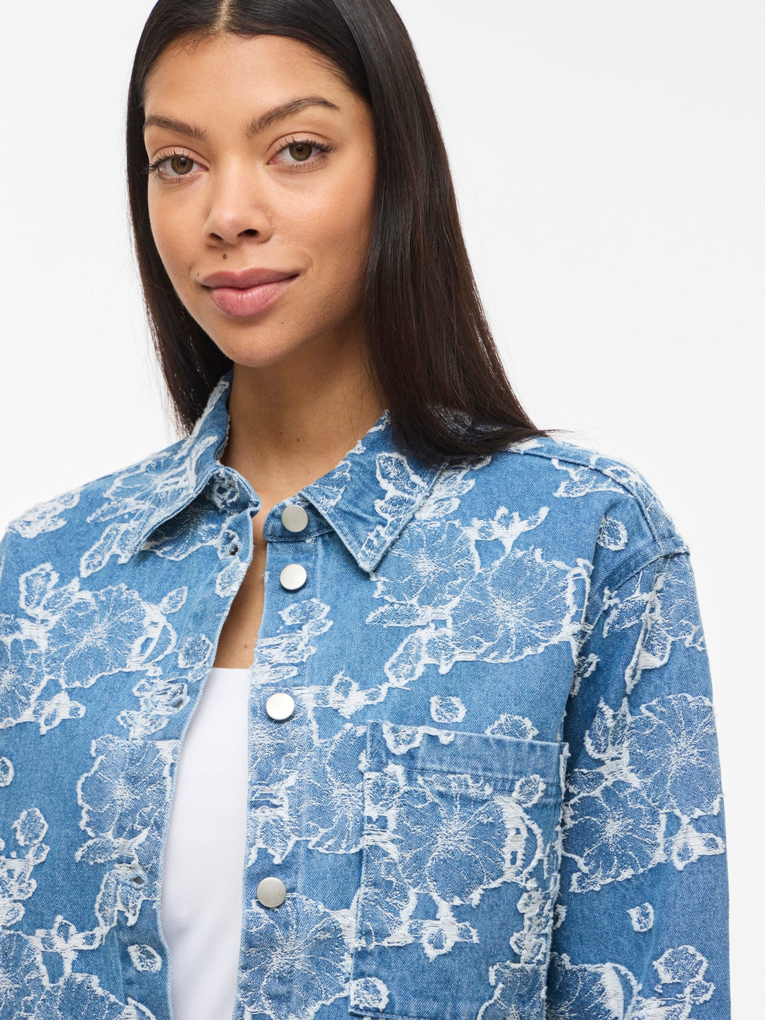 Vila Ianais denim jack blauw dessin – dames