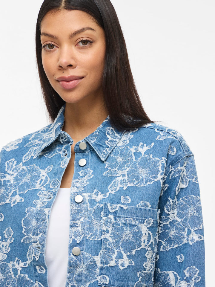 Vila Ianais denim jack blauw dessin – dames