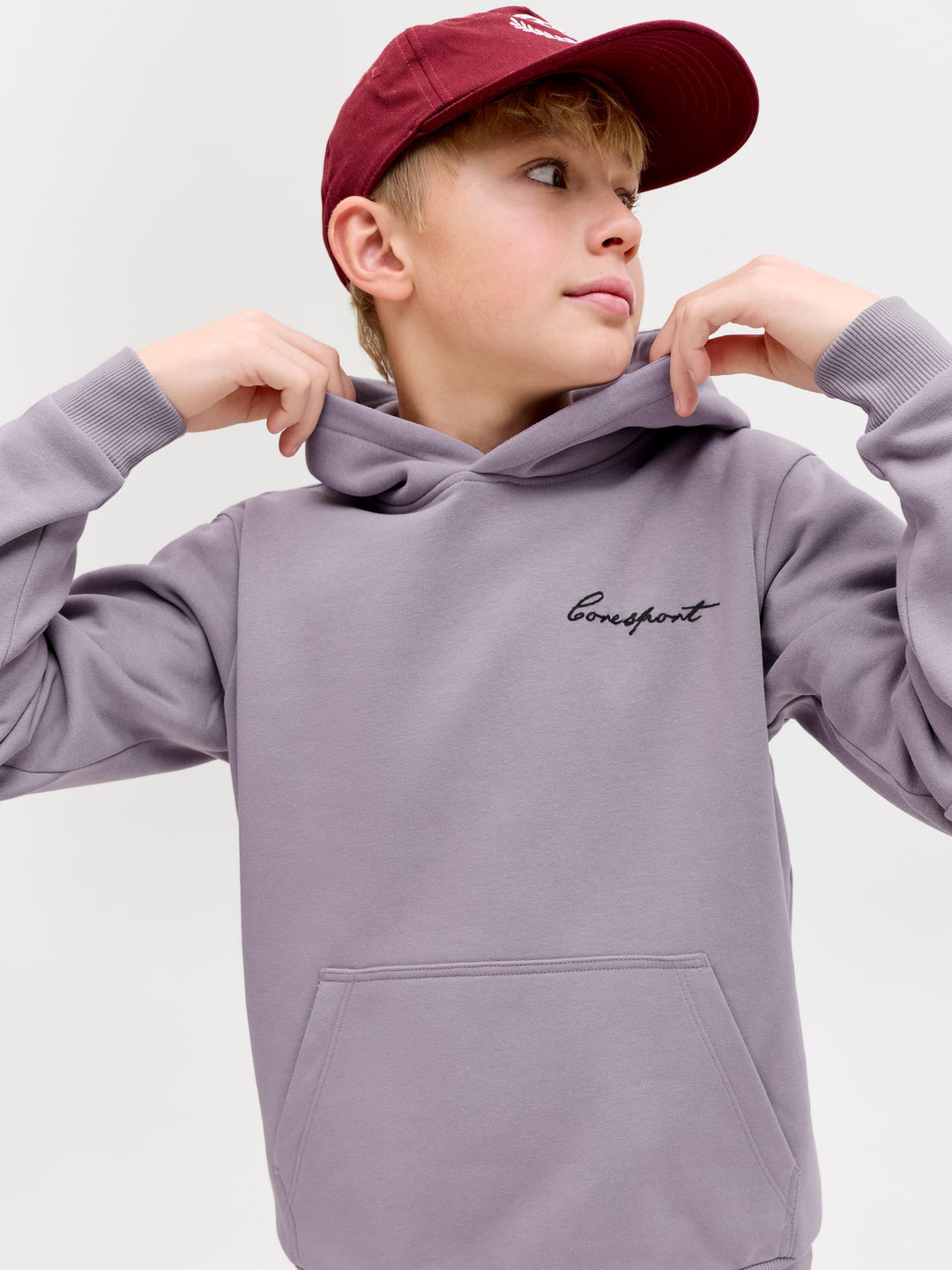 Jack & Jones 12293093 dust hoodie mauve – jongens