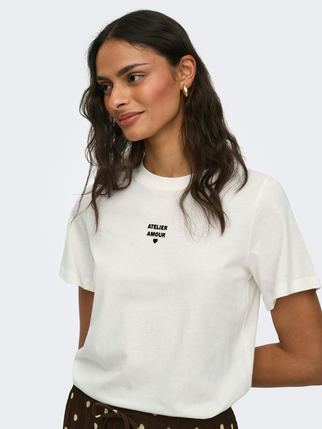 Jacqueline de Yong JDYMAY PISA S/S PRINT TOP – dames t-shirt - Off-white