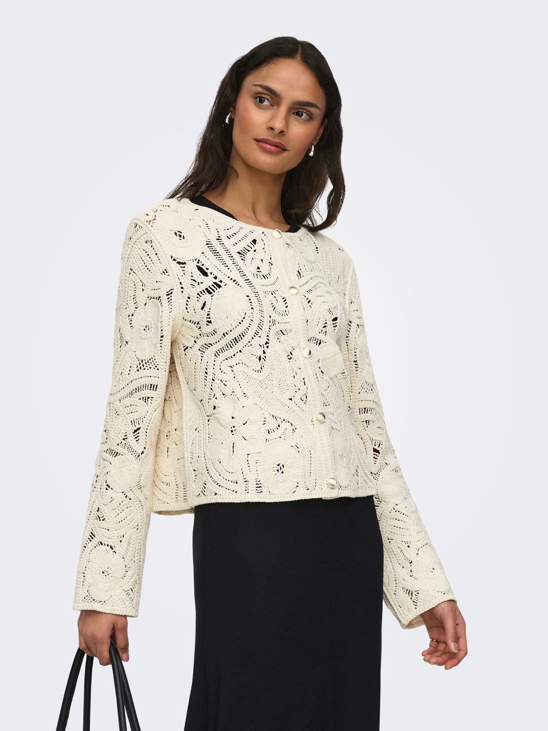 Jacqueline de Yong 15372593 Zanka vest gebreid ecru