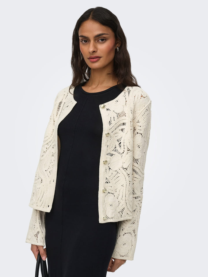 Jacqueline de Yong Zanka vest gebreid dames – ecru
