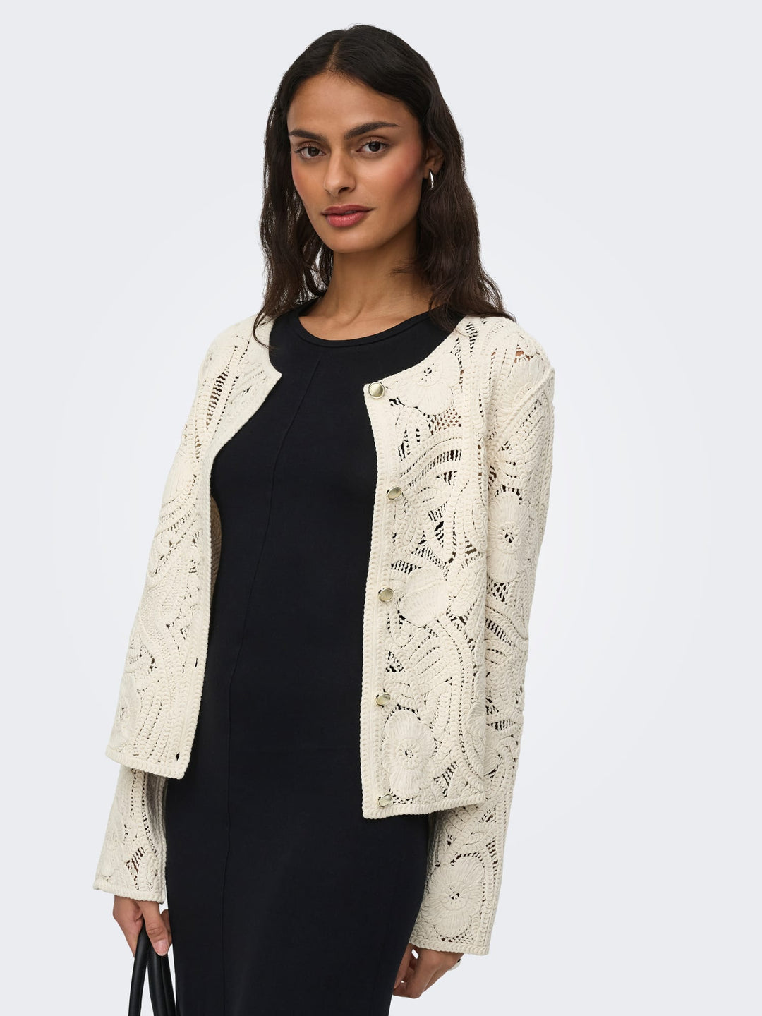 Jacqueline de Yong 15372593 Zanka vest gebreid ecru