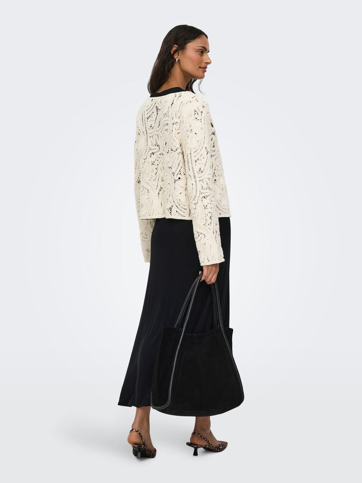 Jacqueline de Yong 15372593 Zanka vest gebreid ecru