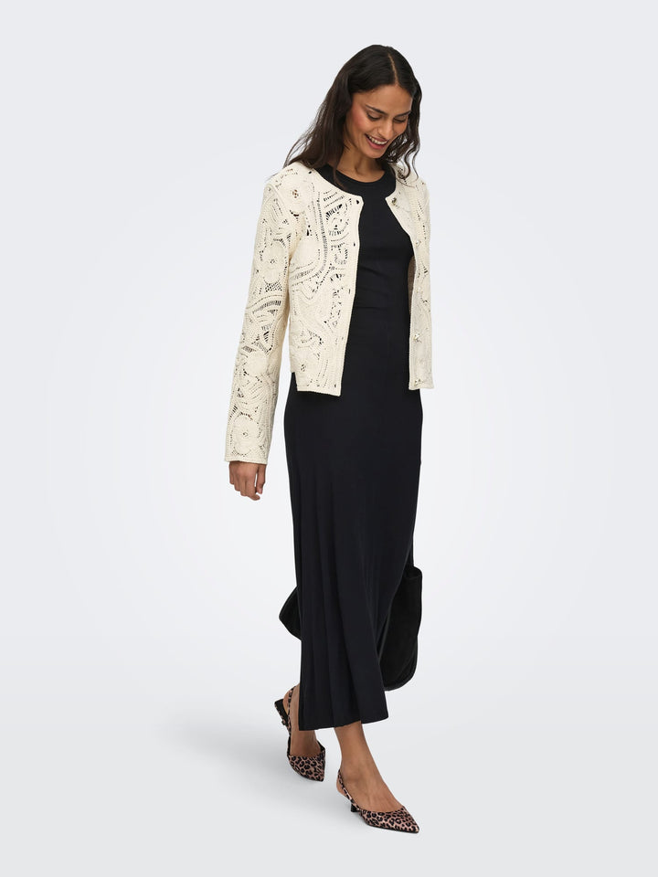 Jacqueline de Yong Zanka vest gebreid dames – ecru