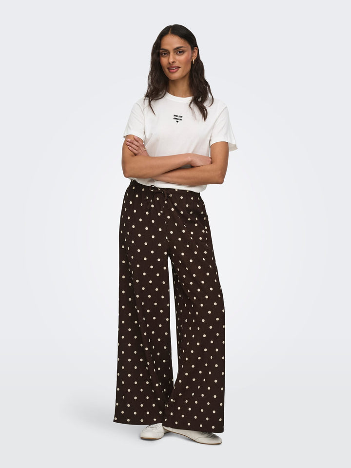 jacqueline de yong 15370187 Debbie lange broek dames bruin dessin - L32